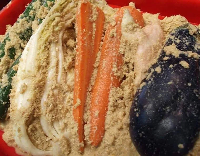 ぬか床で漬けている季節の野菜